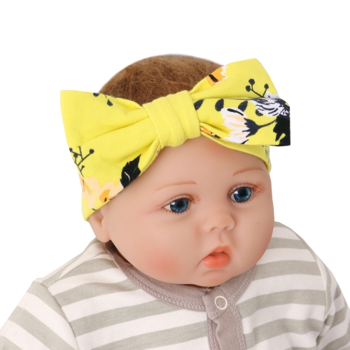 72/5000 Weiches, elastisches Baby-Stirnband mit individuellem Blumendruck und Schleifensets